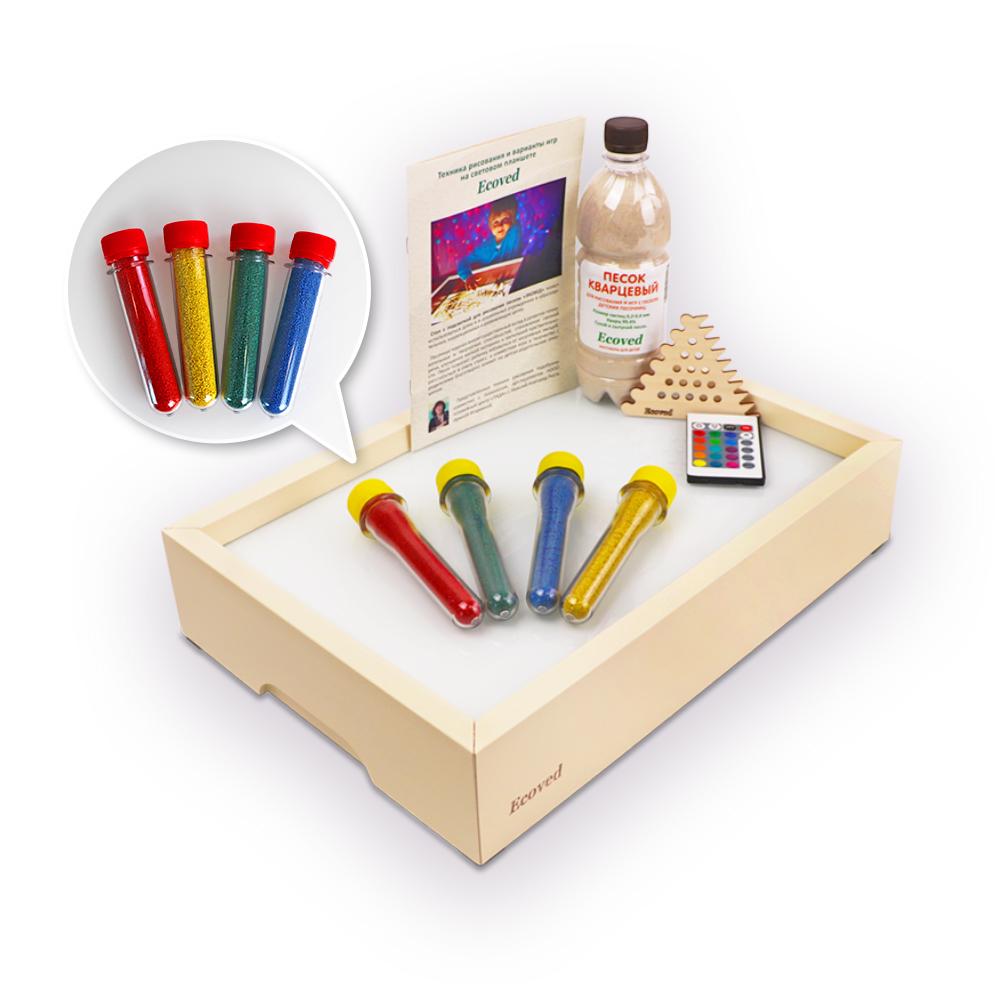 фото Световой стол для рисования песком ecoved эв-40крашеный 40 см кремовый цвет