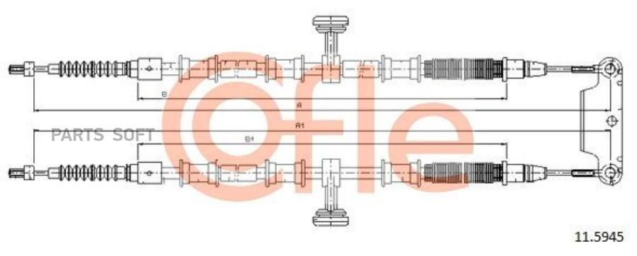 

COFLE 92115945 92115945_Трос стояночного тормоза задн OPEL SIGNUM all BZ (дисковые тормоза