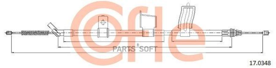 

COFLE 92.17.0348 Трос стояночного тормоза прав задн RENAULT KOLEOS all man/mod 4/07- 1шт