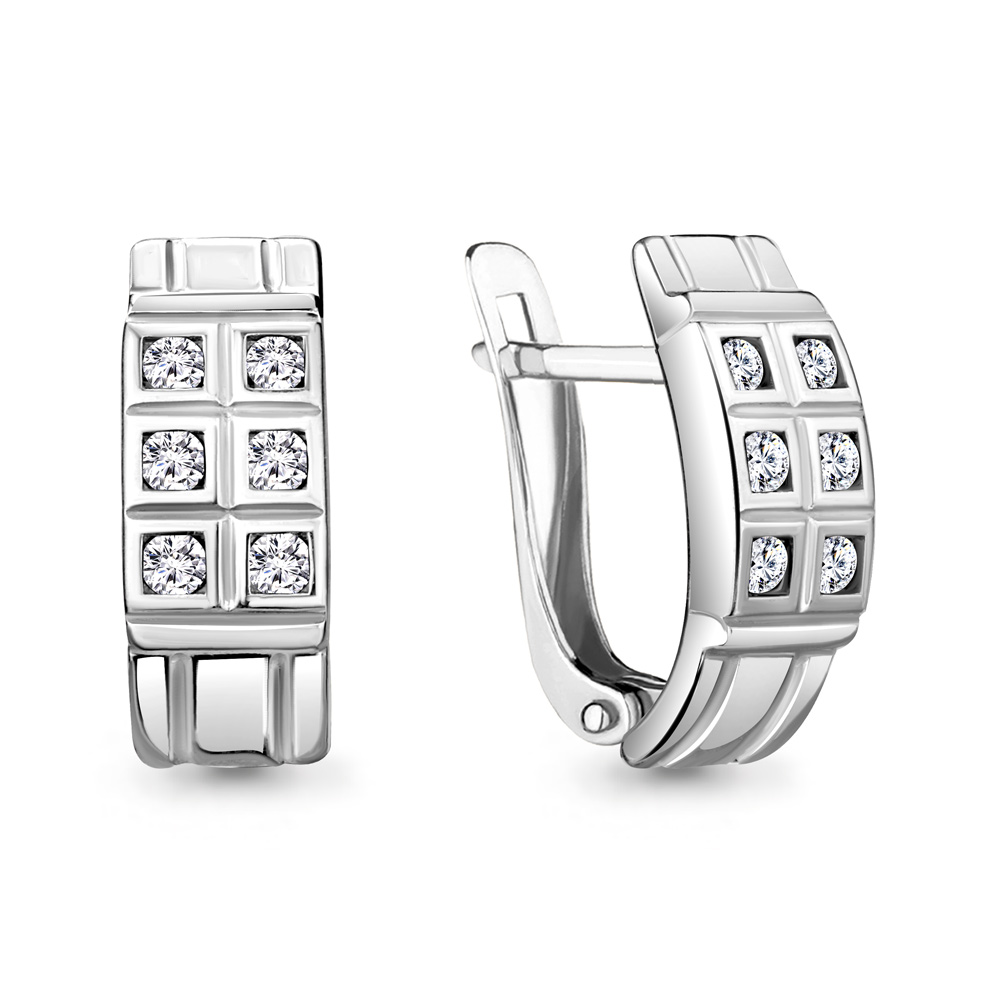 

Серьги из серебра с фианитом Aquamarine 48507А_925_р, 48507А_925_р