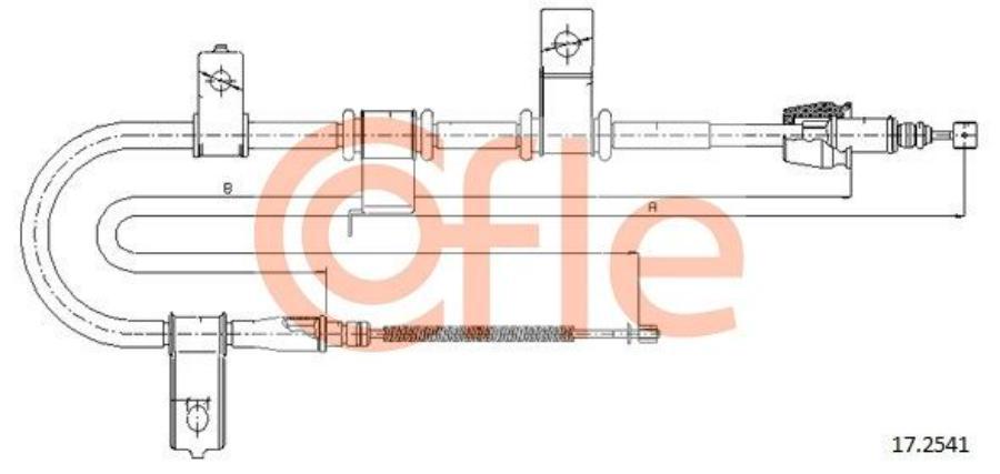 

COFLE 92.17.2541 Трос стояночного тормоза прав задн HYUNDAI GETZ all 3door (барабанные тор