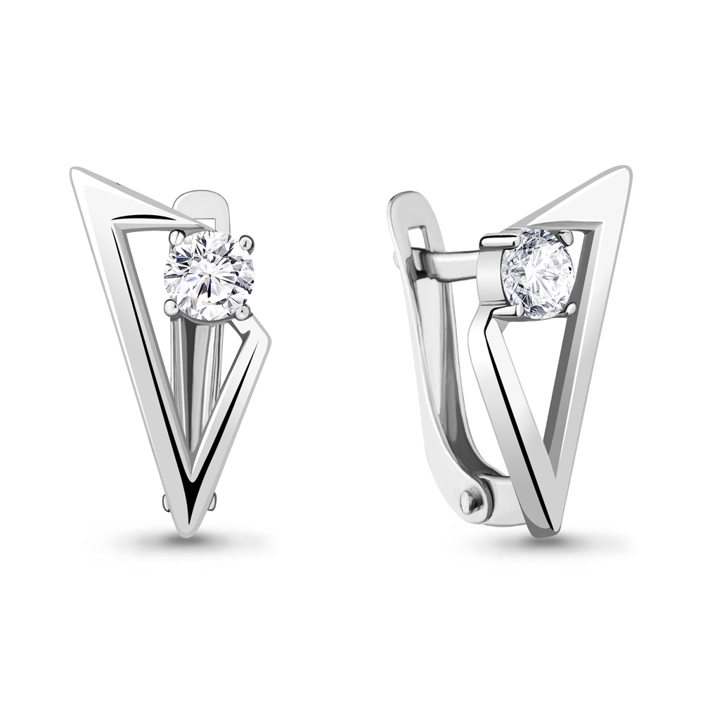 

Серьги из серебра с фианитом Aquamarine 48508А_925_р, 48508А_925_р