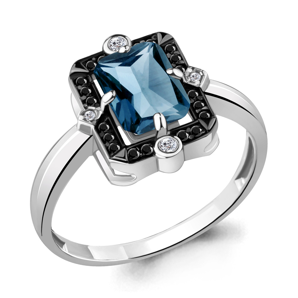 

Кольцо из серебра с топазом р. 16,5 Aquamarine 6574393Ч_925_р, 6574393Ч_925_р