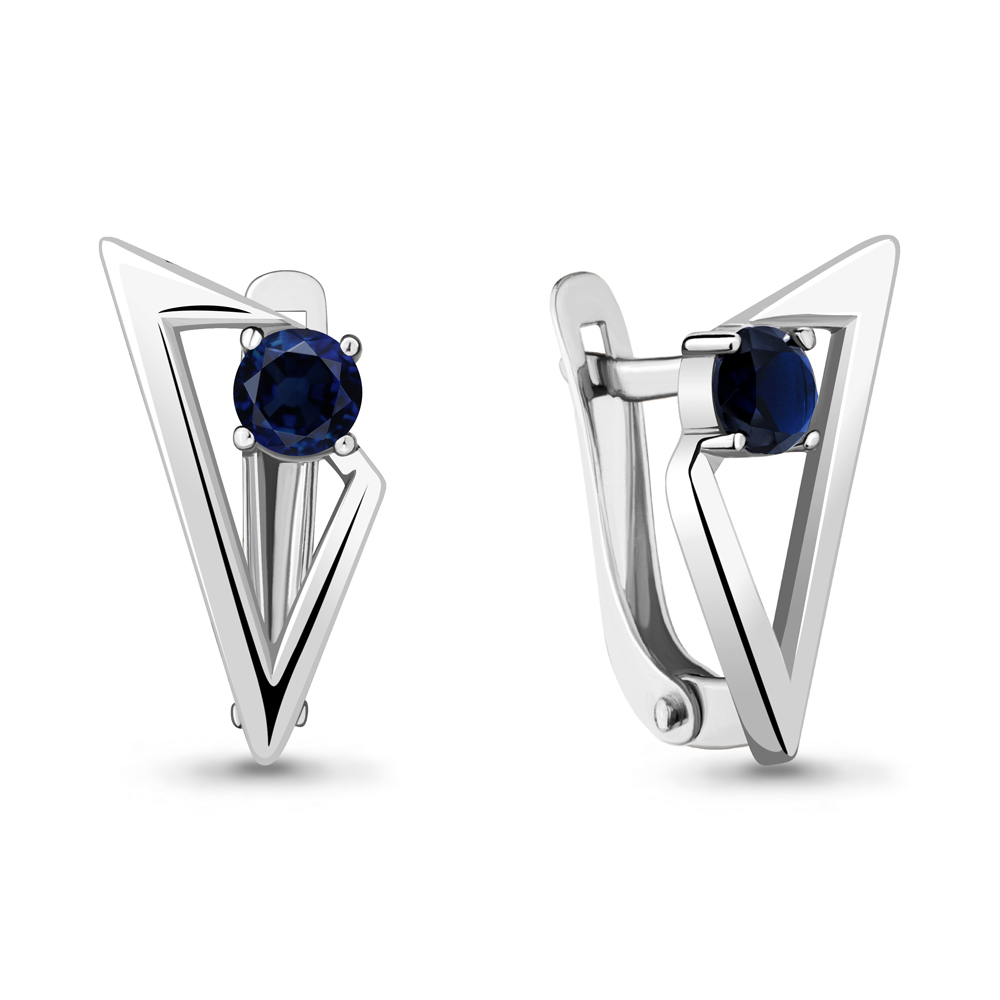 

Серьги из серебра с сапфиром искусственным Aquamarine 48508Б_925_р, 48508Б_925_р