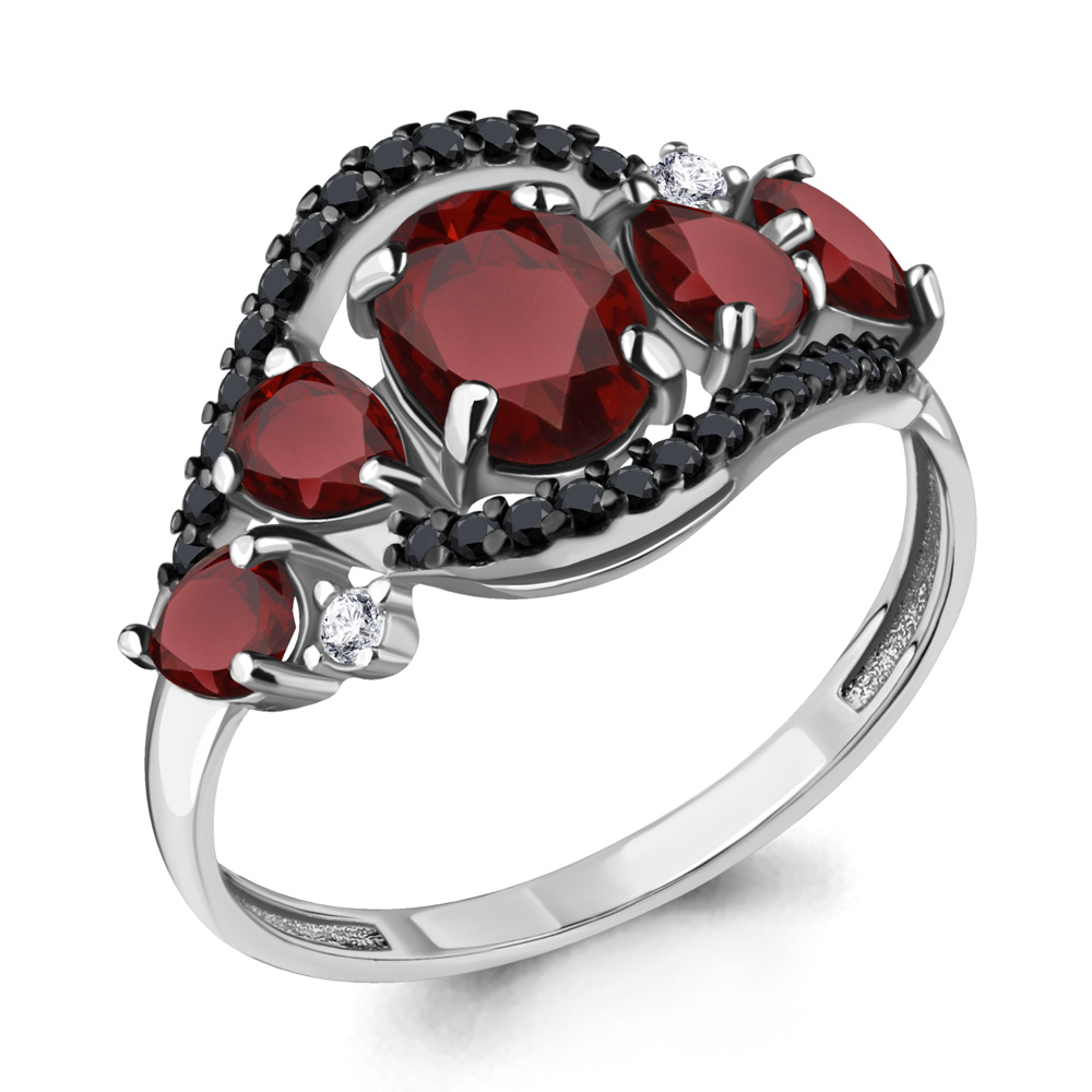 

Кольцо из серебра с гранатом р. , Aquamarine 6574503Ч_925_р, 6574503Ч_925_р