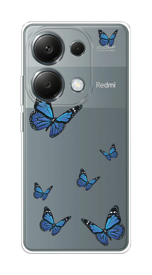 

Чехол на Xiaomi Redmi Note 13 Pro 4G "Blue butterflies", Синий;черный, 321650-1