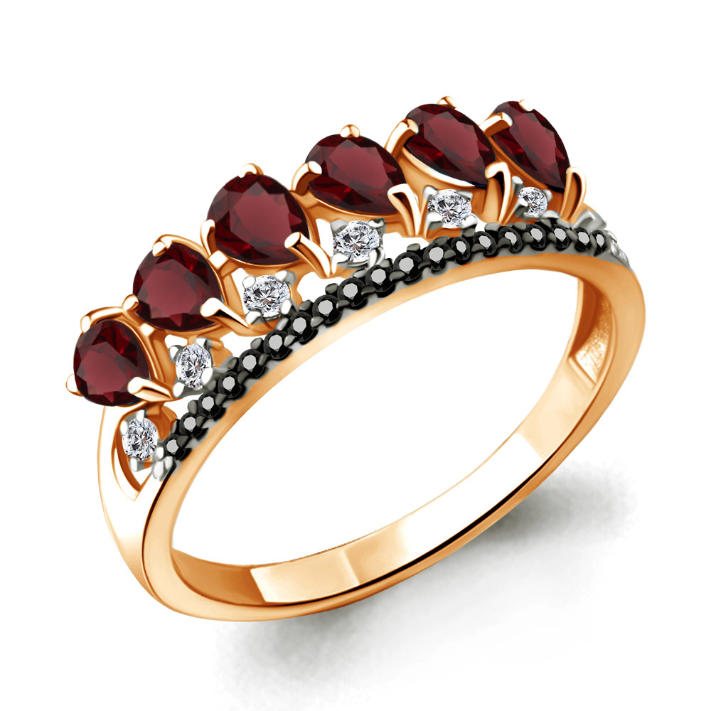 

Кольцо из серебра с гранатом р. 19,5 Aquamarine 6574603Ч_925_з, 6574603Ч_925_з