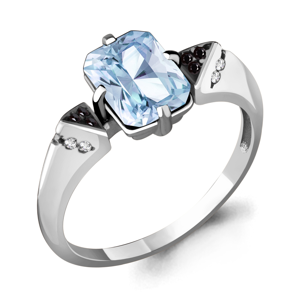 

Кольцо из серебра с топазом р. , Aquamarine 6574802Ч_925_р, 6574802Ч_925_р
