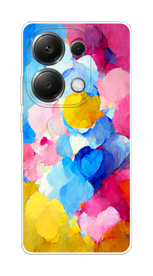 

Чехол на Poco M6 Pro 4G "Яркие пятна", Синий;голубой;желтый;розовый, 321750-1