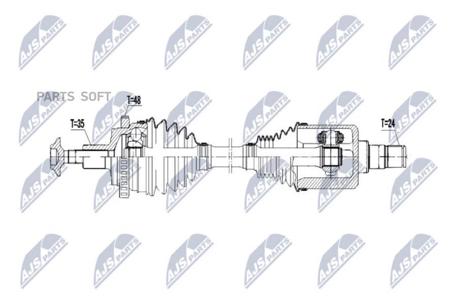 Полуось Передправ NTY NPWME074