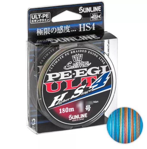 Шнур Sunline Pe Egi Ult Higher Stage 4 180м. 0.3PE 0.09мм. 2.5кг. Multicolor