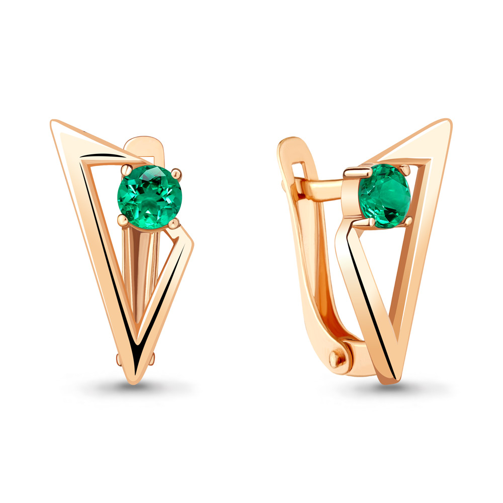 

Серьги из серебра с изумрудом искусственным Aquamarine 48508Г_925_з, 48508Г_925_з