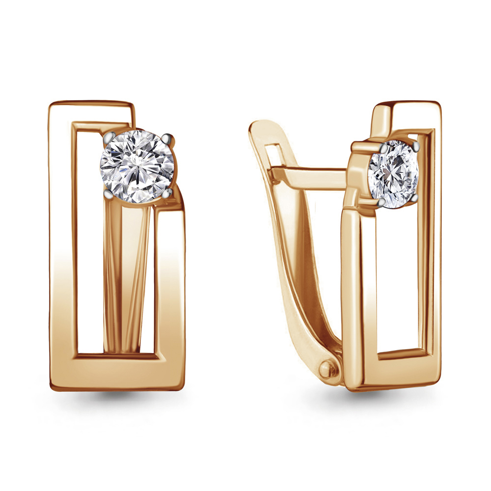 

Серьги из серебра с фианитом Aquamarine 48509А_925_з, 48509А_925_з