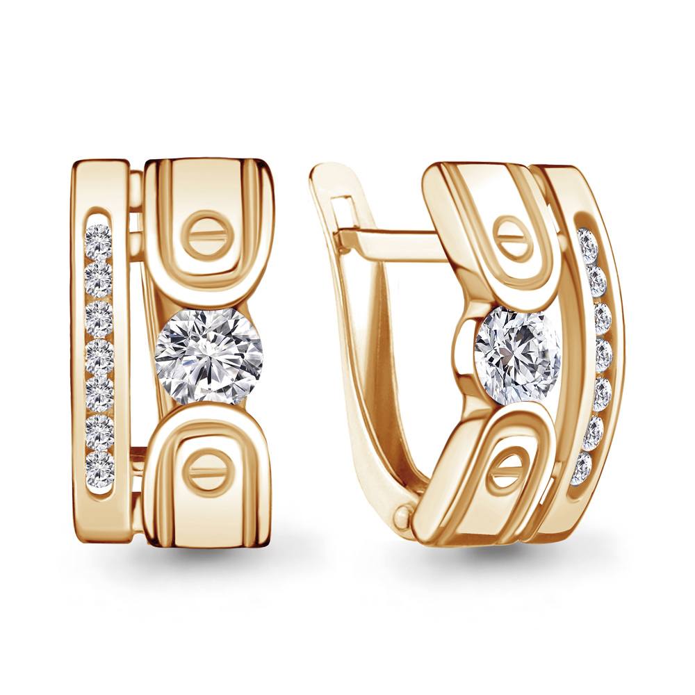 

Серьги из серебра с фианитом Aquamarine 48510А_925_з, 48510А_925_з