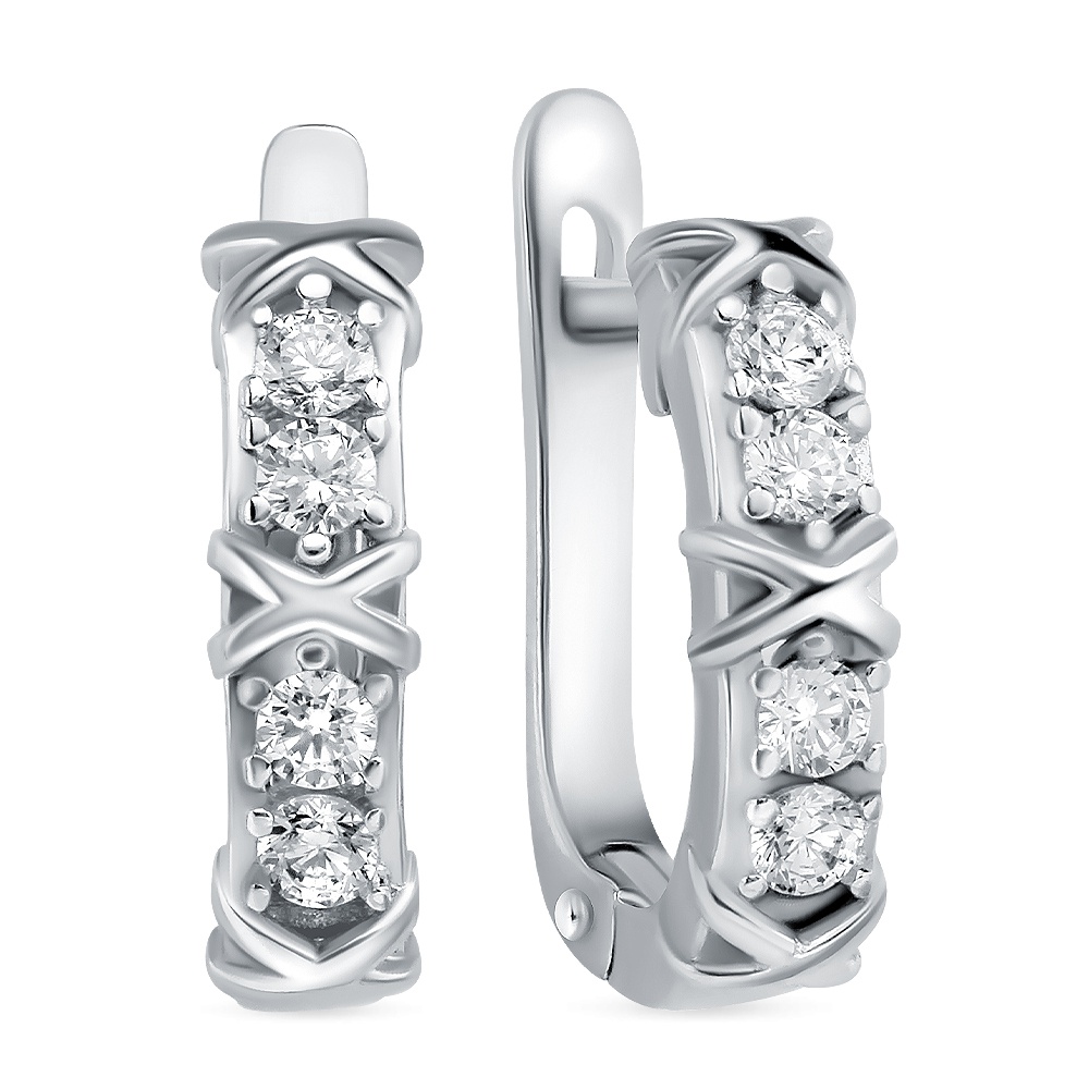 

Серьги из серебра 585Gold 702012208, фианит, 702012208