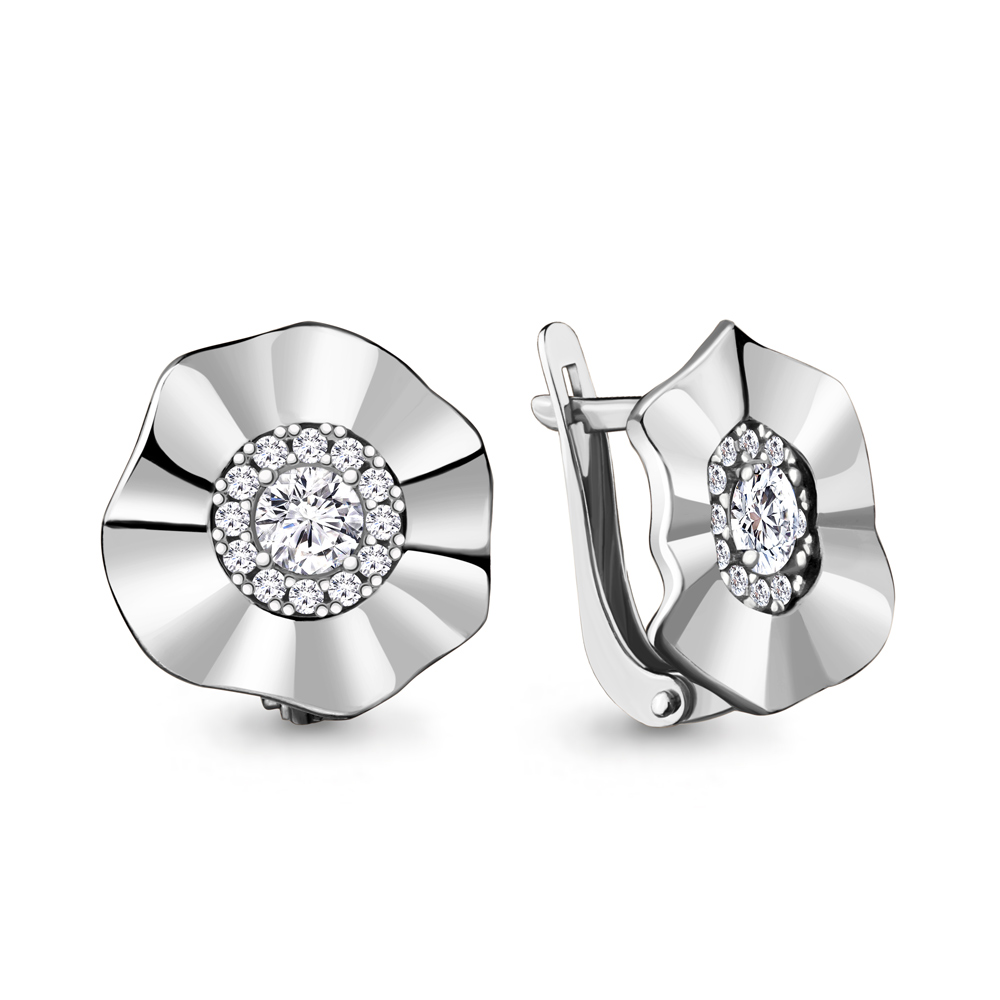 

Серьги из серебра с фианитом Aquamarine 48514А_925_р, 48514А_925_р