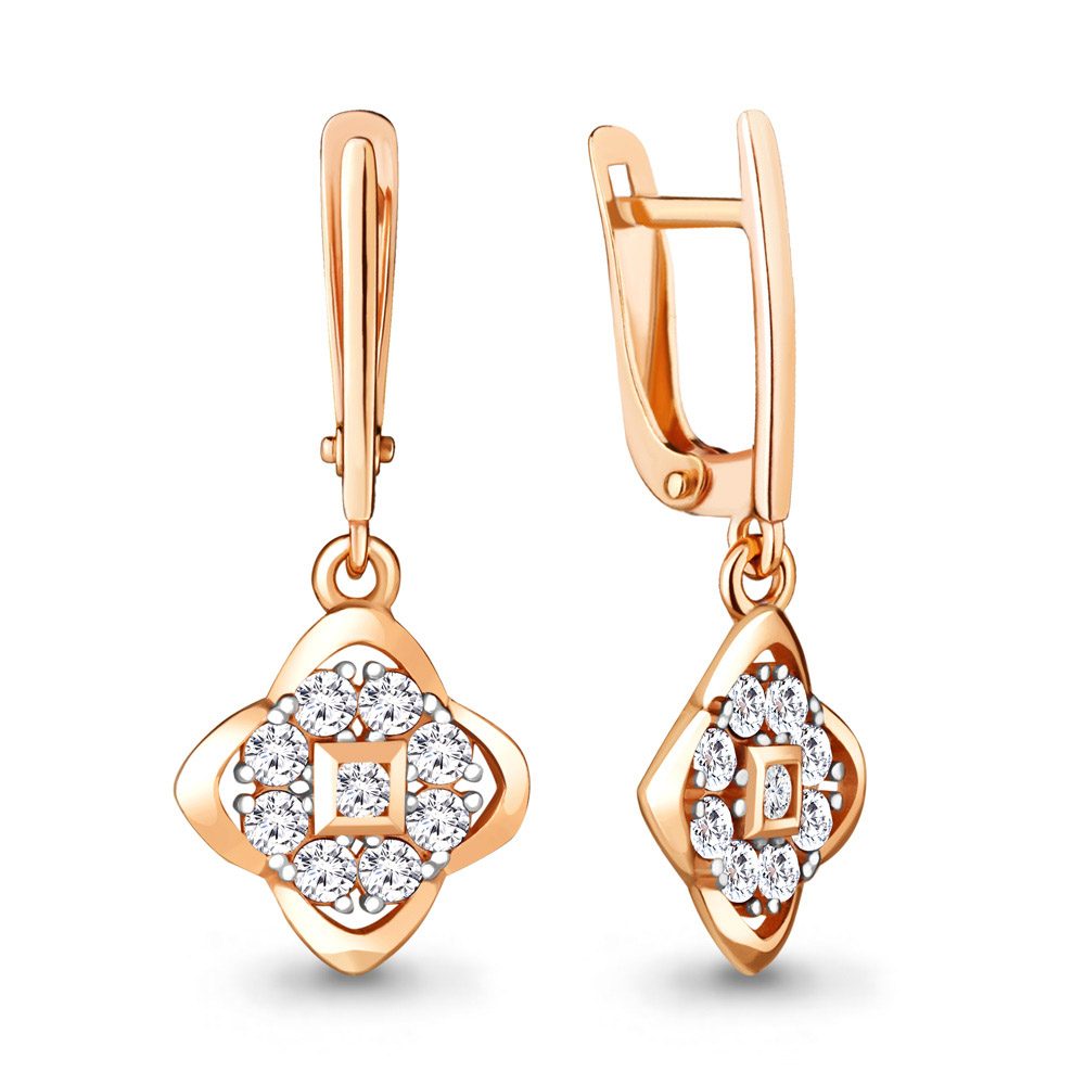 

Серьги подвески из серебра с фианитом Aquamarine 48515А_925_з, 48515А_925_з