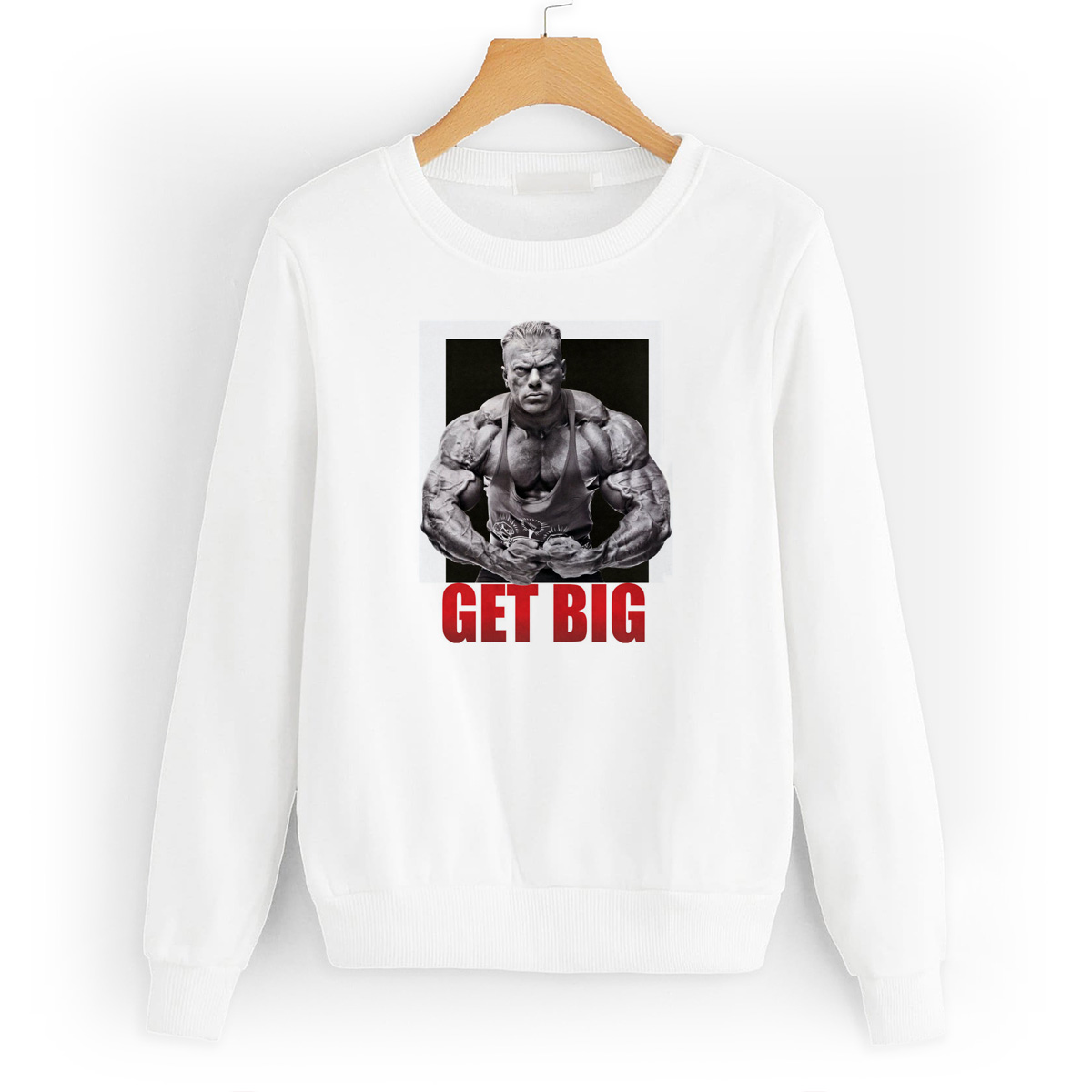 

Свитшот белый CoolPodarok Get big.Спорт, 4W015524