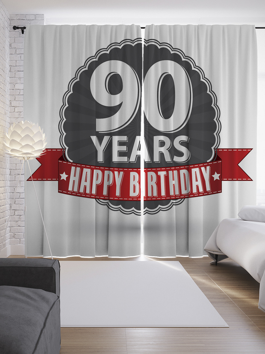 

Шторы JoyArty с фотопечатью "Медаль 90-летия" из сатена, 290х265 см, Медаль 90-летия