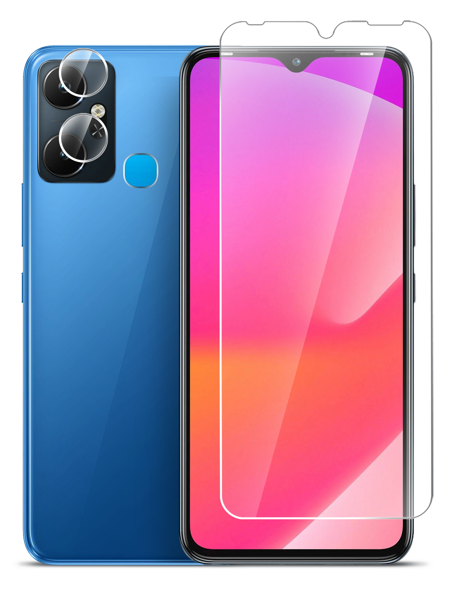 

Гибридное защитное стекло Brozo на экран и камеру Infinix Smart 6 Plus, Infinix Smart 6 Plus