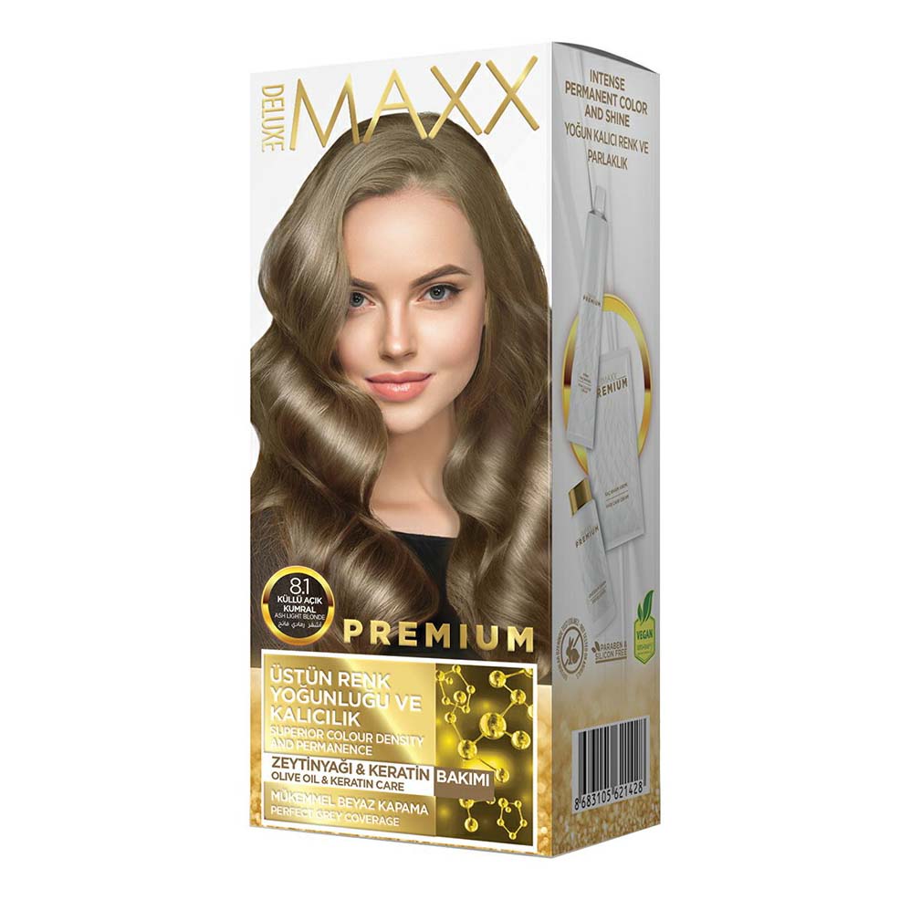 Краска Lila Cosmetics Maxx Deluxe Premium Hair Dye Kit 8.1 пепельный светло-русый, 110 мл