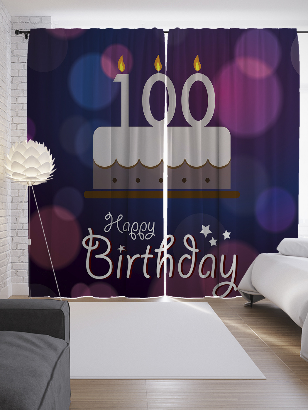 

Шторы JoyArty с фотопечатью "Вкусный торт на столетие" из сатена, 290х265 см, Вкусный торт на столетие