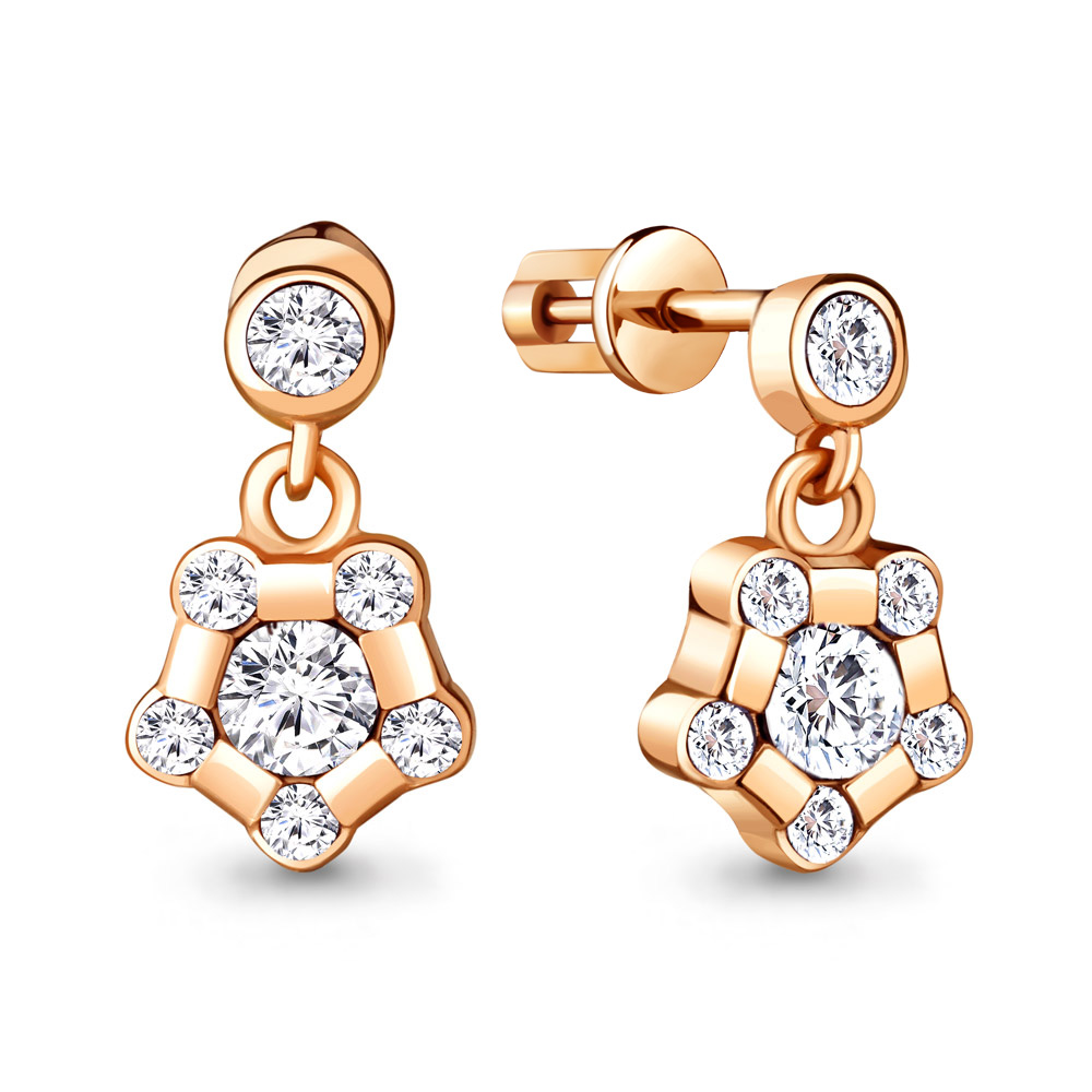 

Серьги подвески из серебра с фианитом Aquamarine 48516А_925_з, 48516А_925_з