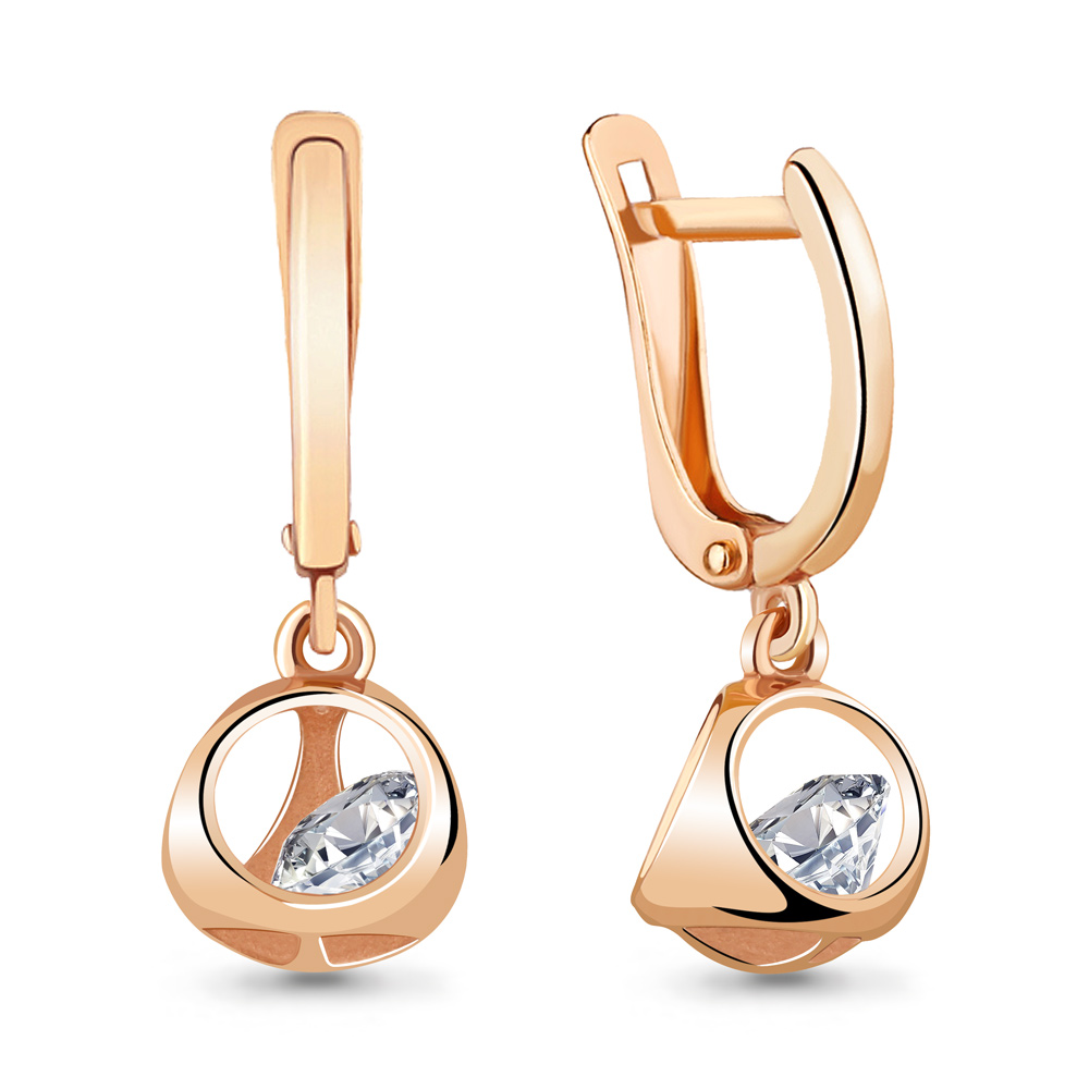 

Серьги подвески из серебра с фианитом Aquamarine 48526А_925_з, 48526А_925_з