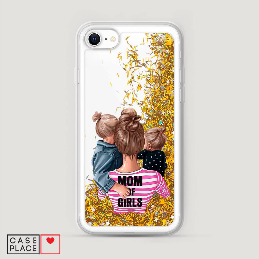 

Жидкий чехол с блестками "Mom of Girls" на Apple iPhone SE 2022, 14890-1