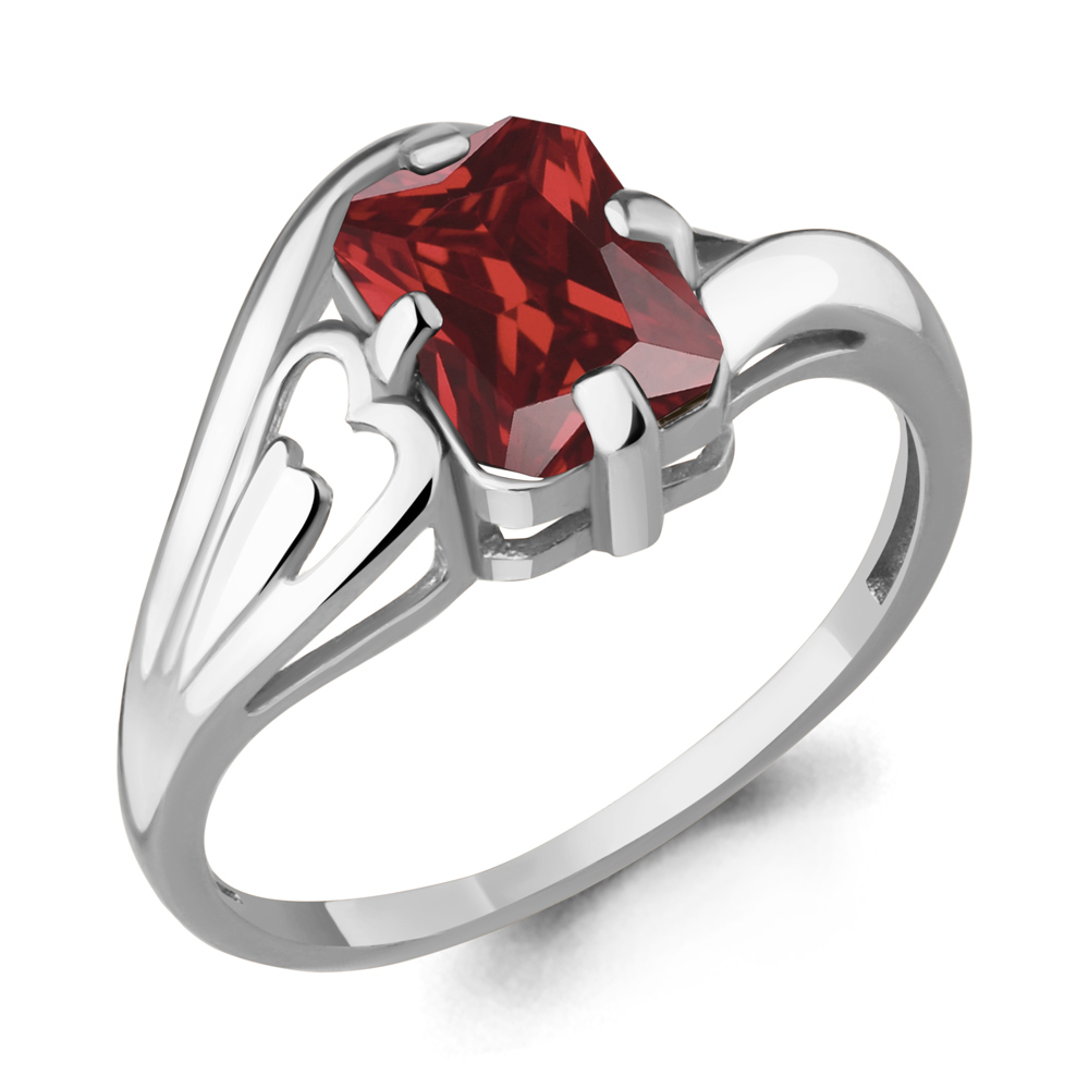 

Кольцо из серебра с гранатом р. 18,5 Aquamarine 6575703_925_р, 6575703_925_р