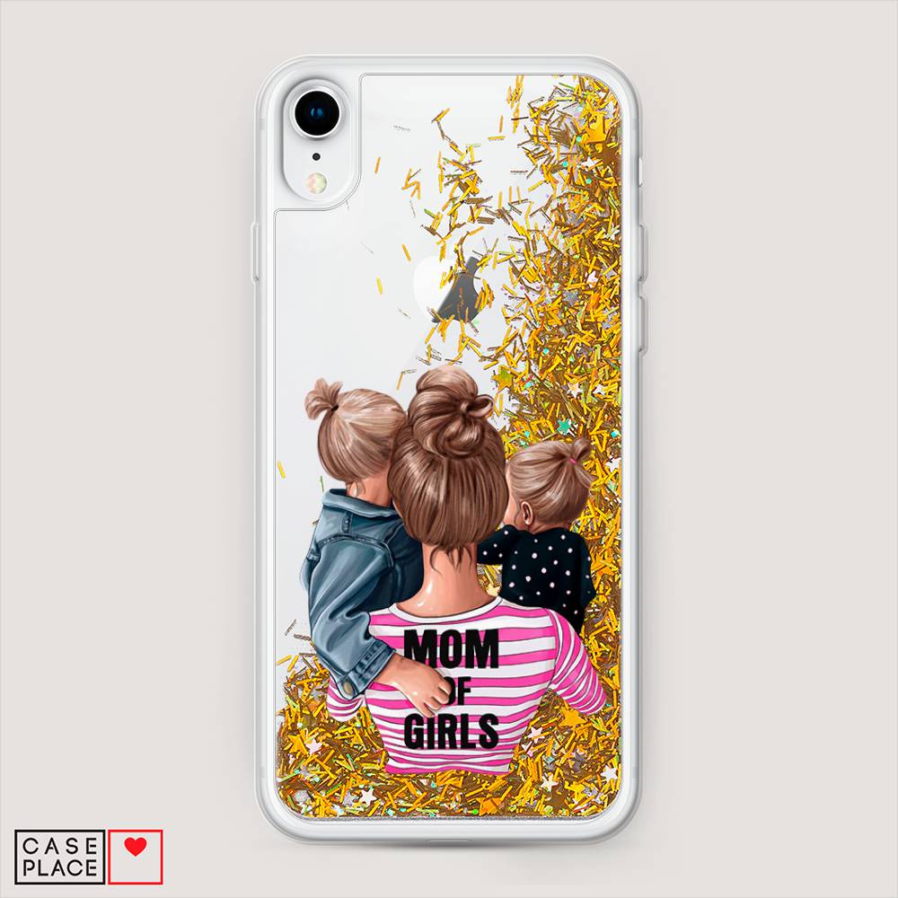 

Жидкий чехол с блестками "Mom of Girls" на Apple iPhone XR (10R), 12090-1