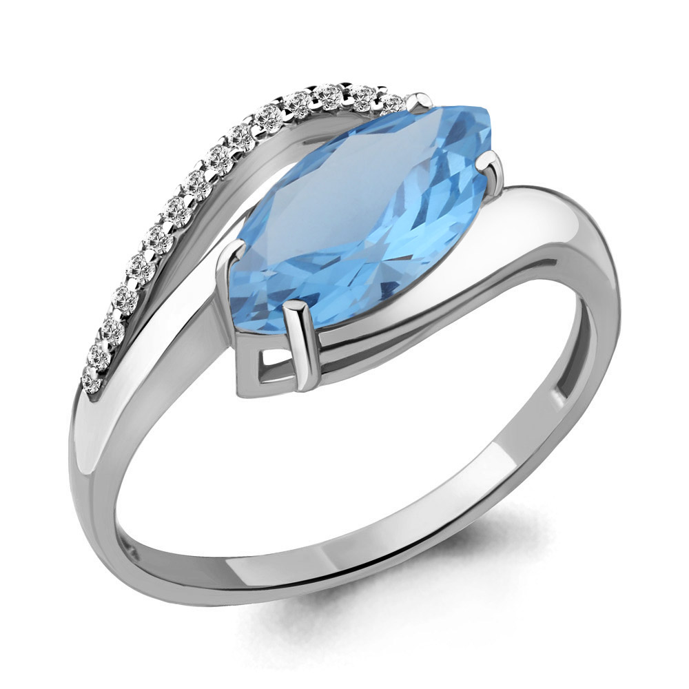 

Кольцо из серебра с топазом р. 16,5 Aquamarine 6575892А_925_р, 6575892А_925_р