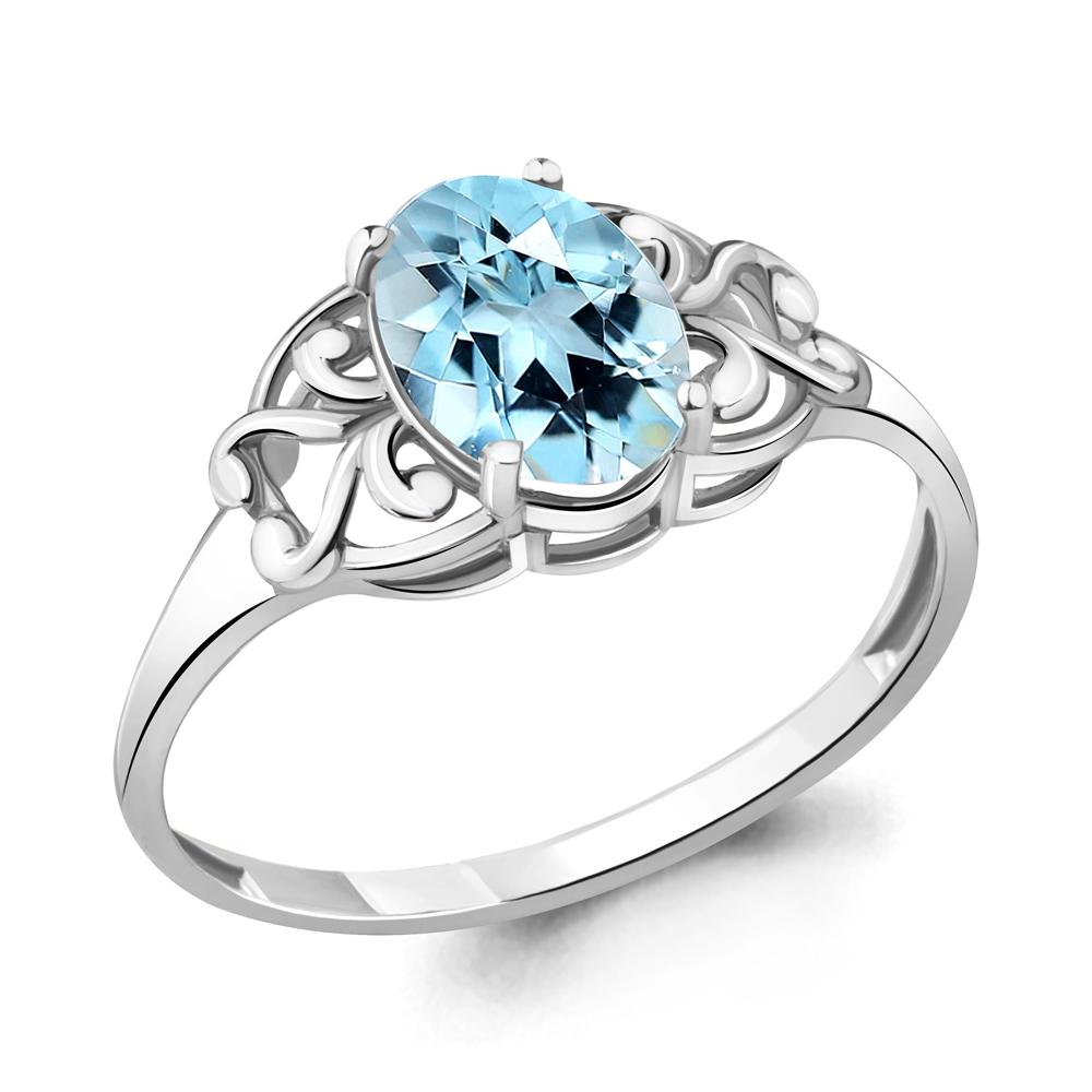 

Кольцо из серебра с топазом р. 16,5 Aquamarine 6576002_925_р, 6576002_925_р