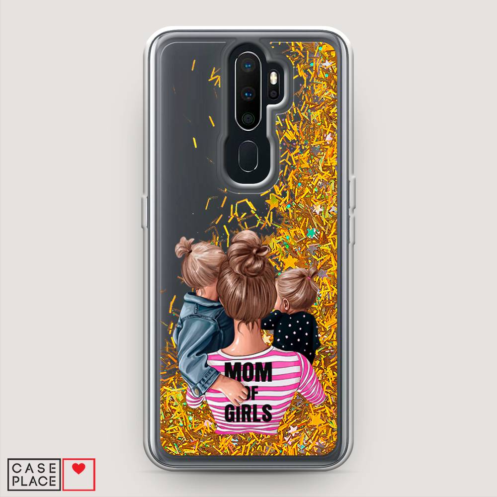 

Жидкий чехол с блестками "Mom of Girls" на Oppo A5 (2020), 251390-1