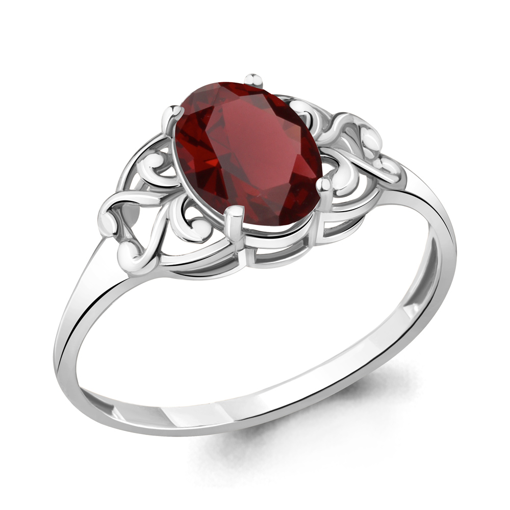 

Кольцо из серебра с гранатом р.  Aquamarine 6576003_925_р, 6576003_925_р