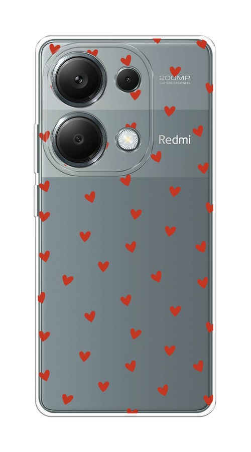 

Чехол на Poco M6 Pro 4G "Red hearts", Красный;прозрачный, 321750-1