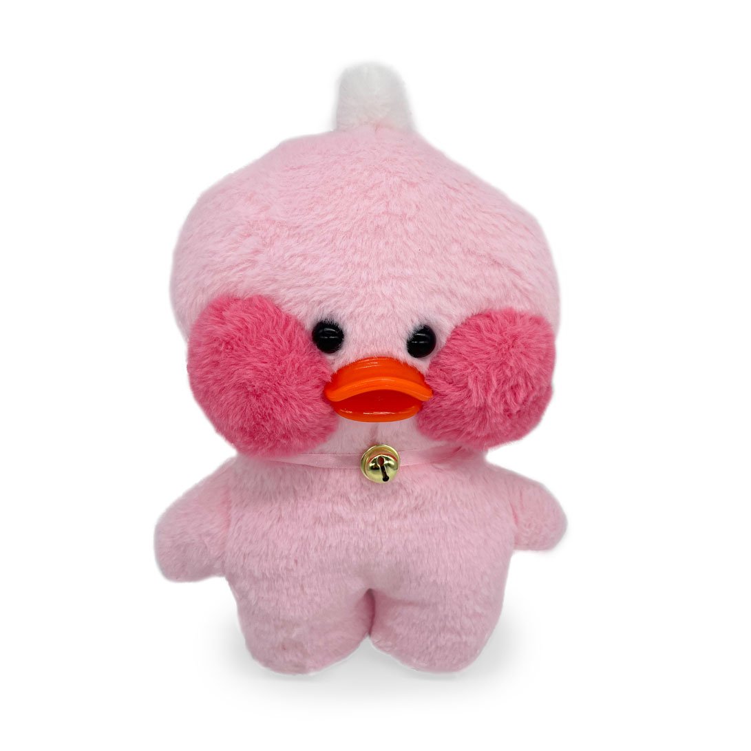 Мягкая утиная игрушка Mimis LALAFANFAN, 32 см, розовая