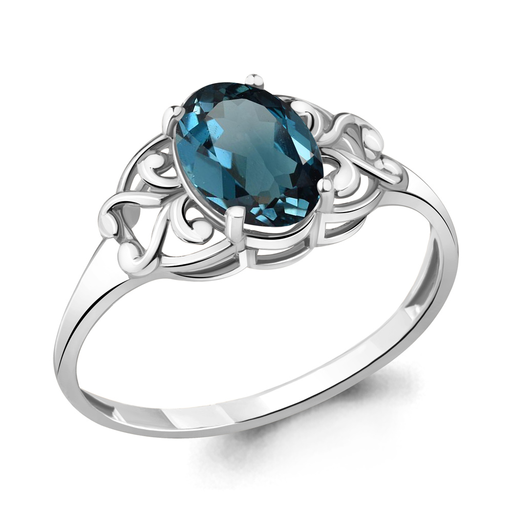 

Кольцо из серебра с топазом р. , Aquamarine 6576008_925_р, 6576008_925_р