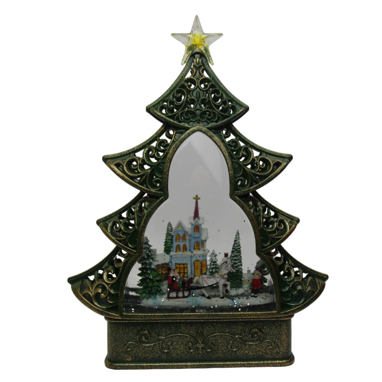 

Сувенир Merry Christmas WDL-21019, 15167 "Ёлка" повозка рядом с храмом и ёлками", WDL-21019