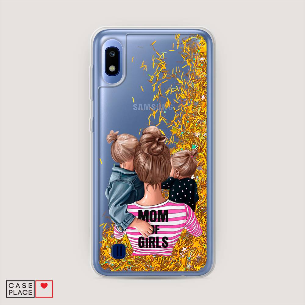 

Жидкий чехол с блестками "Mom of Girls" на Samsung Galaxy A10, 27990-1