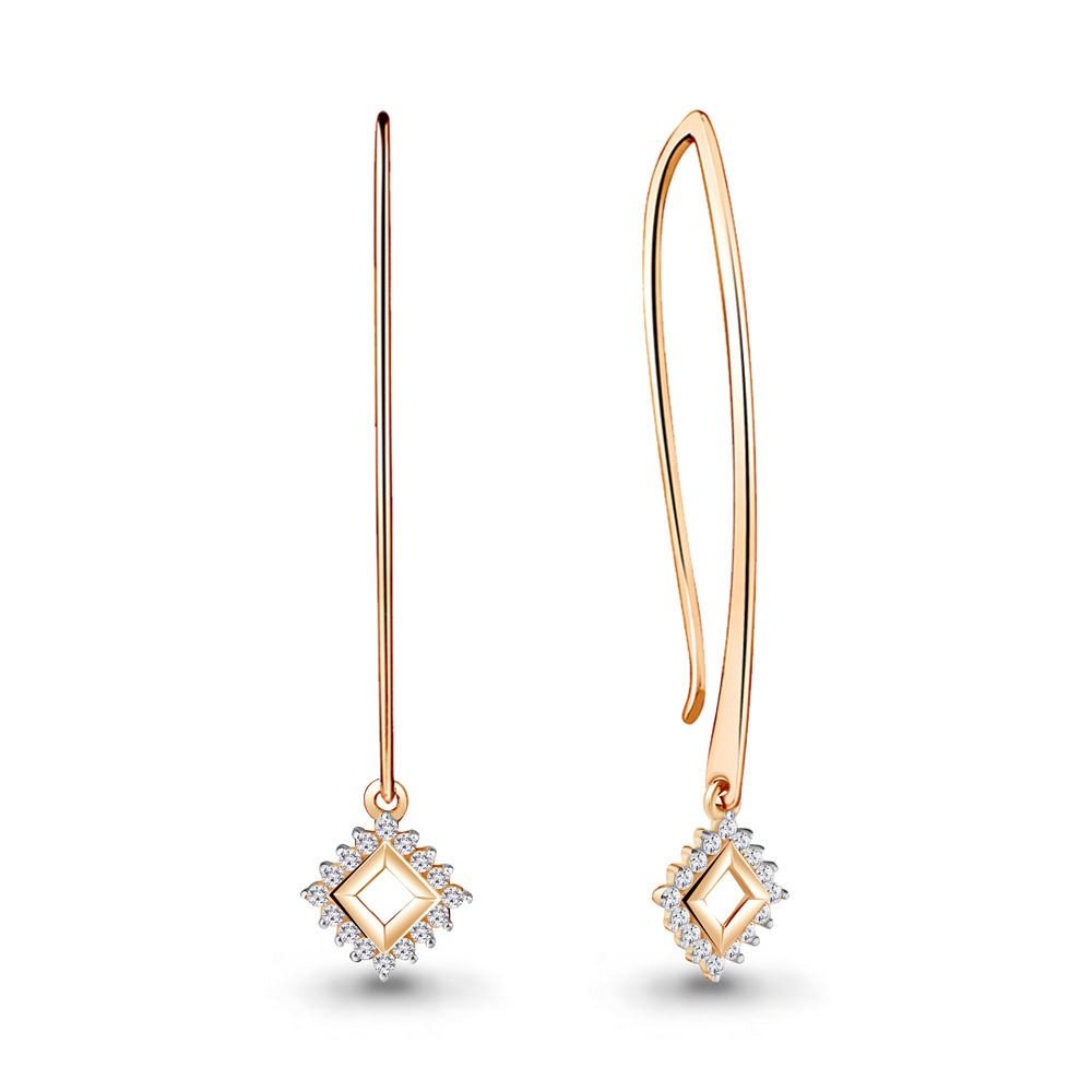 

Серьги подвески из серебра с фианитом Aquamarine 48528А_925_з, 48528А_925_з