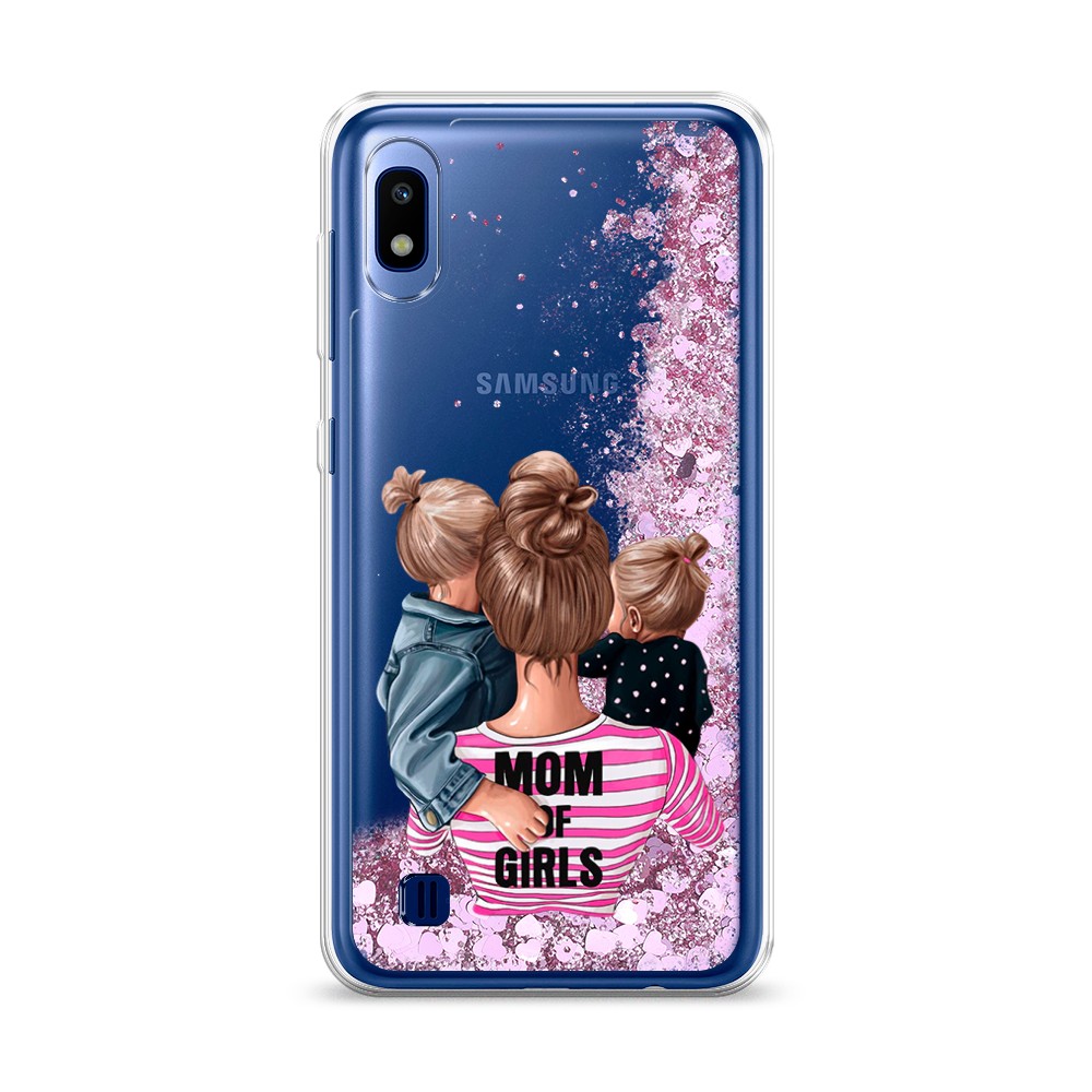

Жидкий чехол с блестками "Mom of Girls" на Samsung Galaxy A10, 27994-1