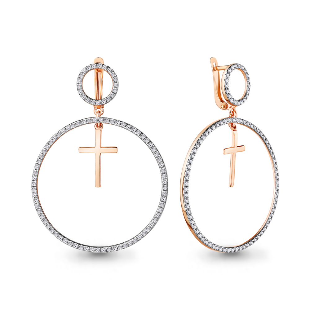 

Серьги подвески из серебра с фианитом Aquamarine 48529А_925_з, 48529А_925_з