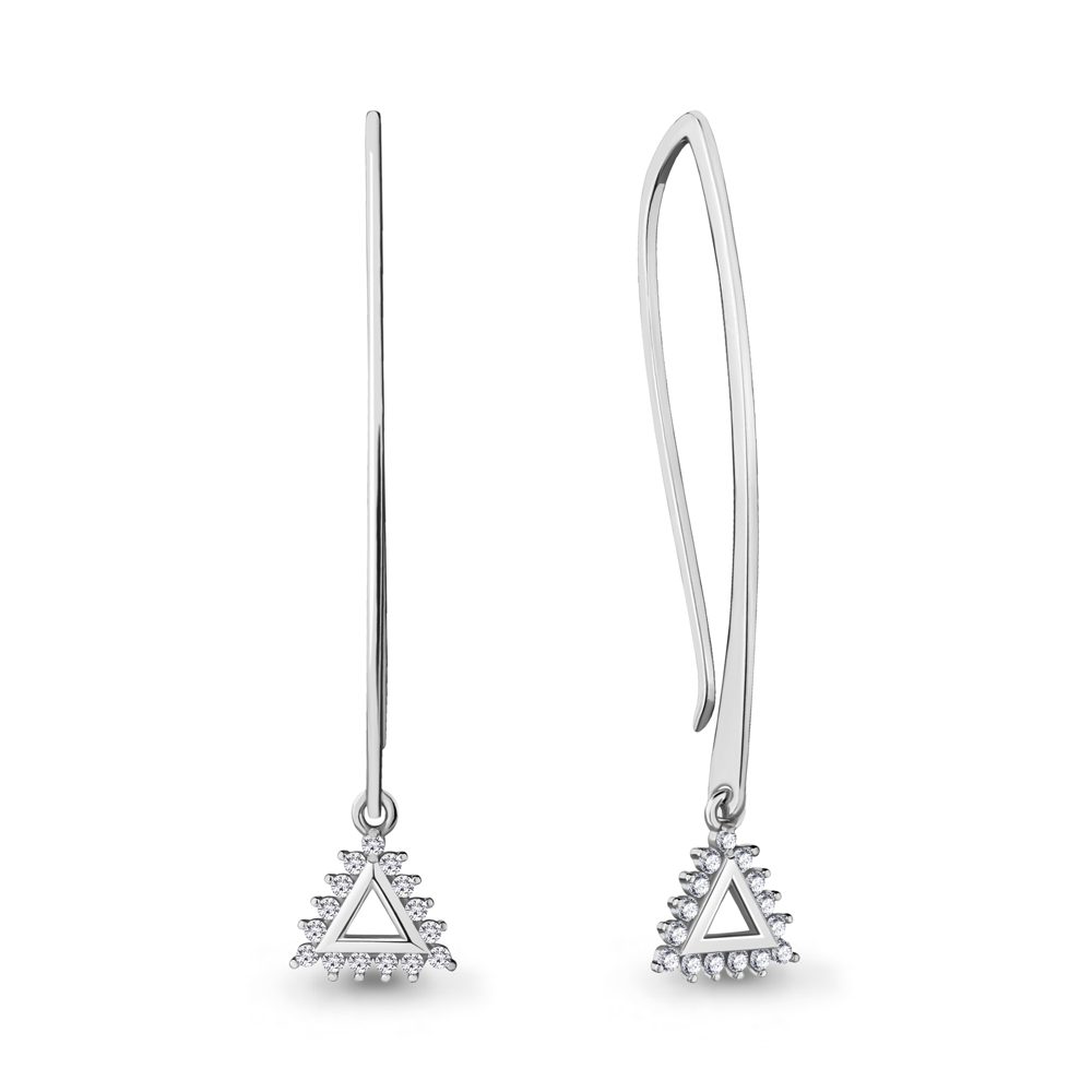 

Серьги подвески из серебра с фианитом Aquamarine 48531А_925_р, 48531А_925_р