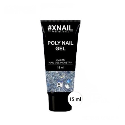 

Полигель Xnail, «XL блестки» №51