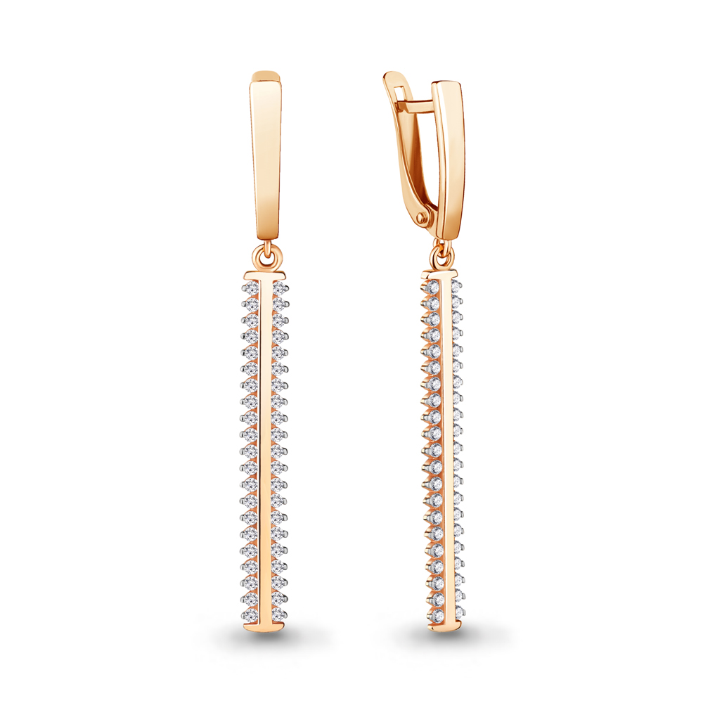 

Серьги подвески из серебра с фианитом Aquamarine 48532А_925_з, 48532А_925_з