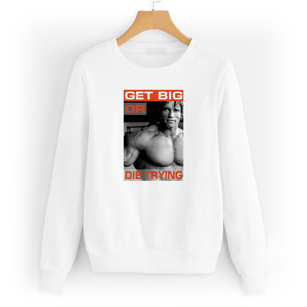

Свитшот белый CoolPodarok Get big or die trying, 2W015525