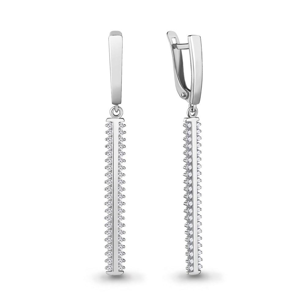 

Серьги подвески из серебра с фианитом Aquamarine 48532А_925_р, 48532А_925_р