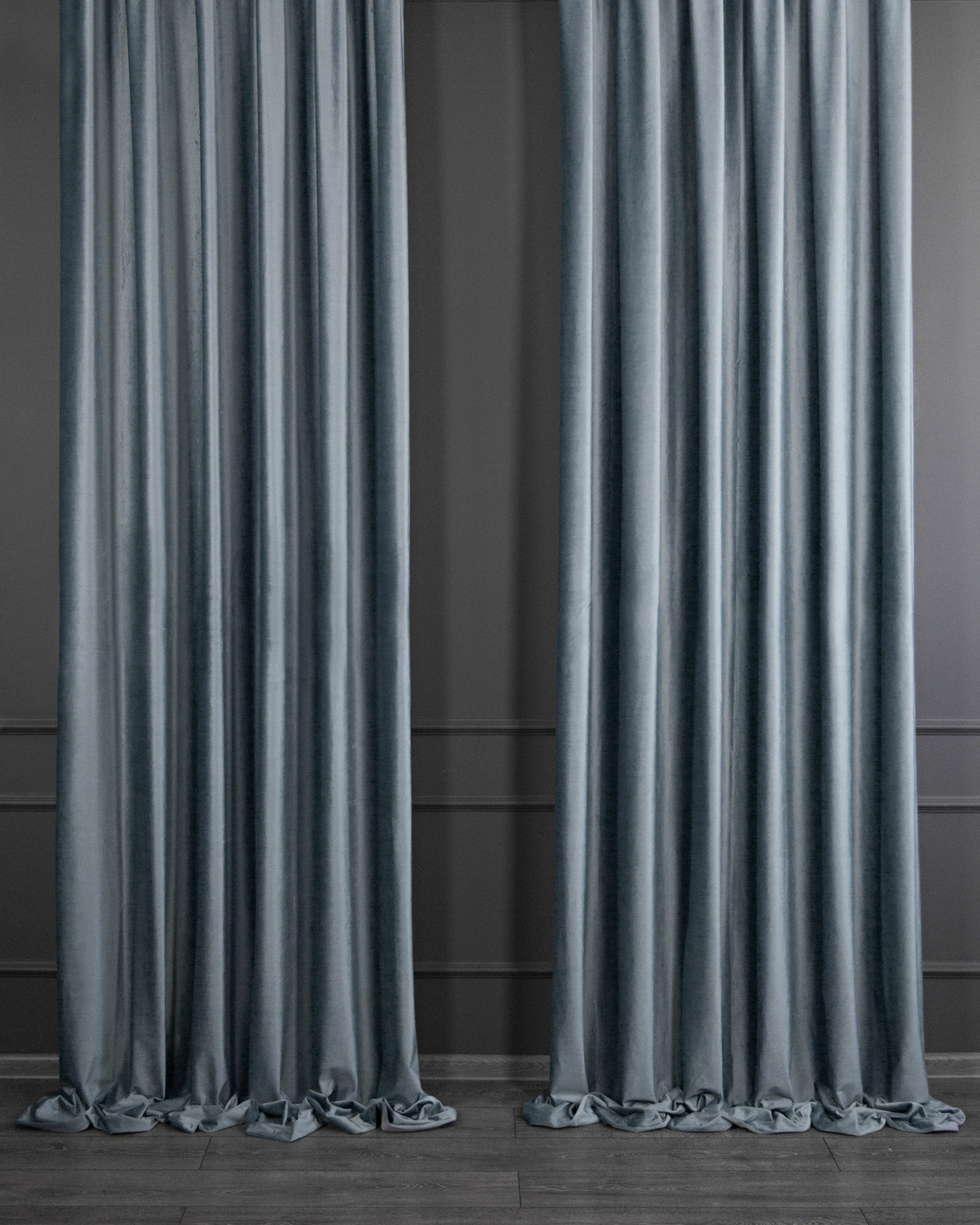 

Штора бархат Evrika Home 200x300 Серо-голубой, Беллиссимо