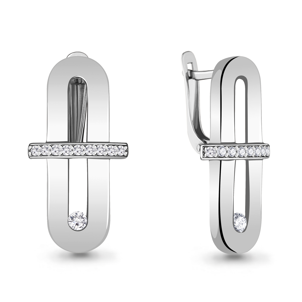 

Серьги из серебра с фианитом Aquamarine 48538А_925_р, 48538А_925_р